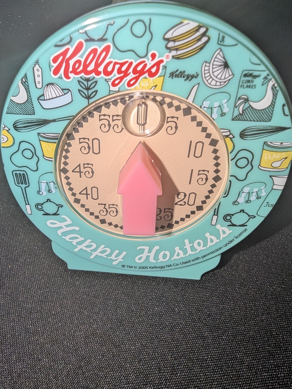 Kellog's Happy Hostess Teal and Pink Retro Kitchen Wall Timer
